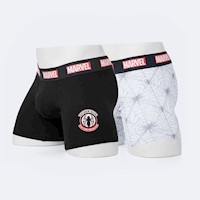 Boxer Hombre Pionier Blanco Estamp./Negro Etzox-Marvel